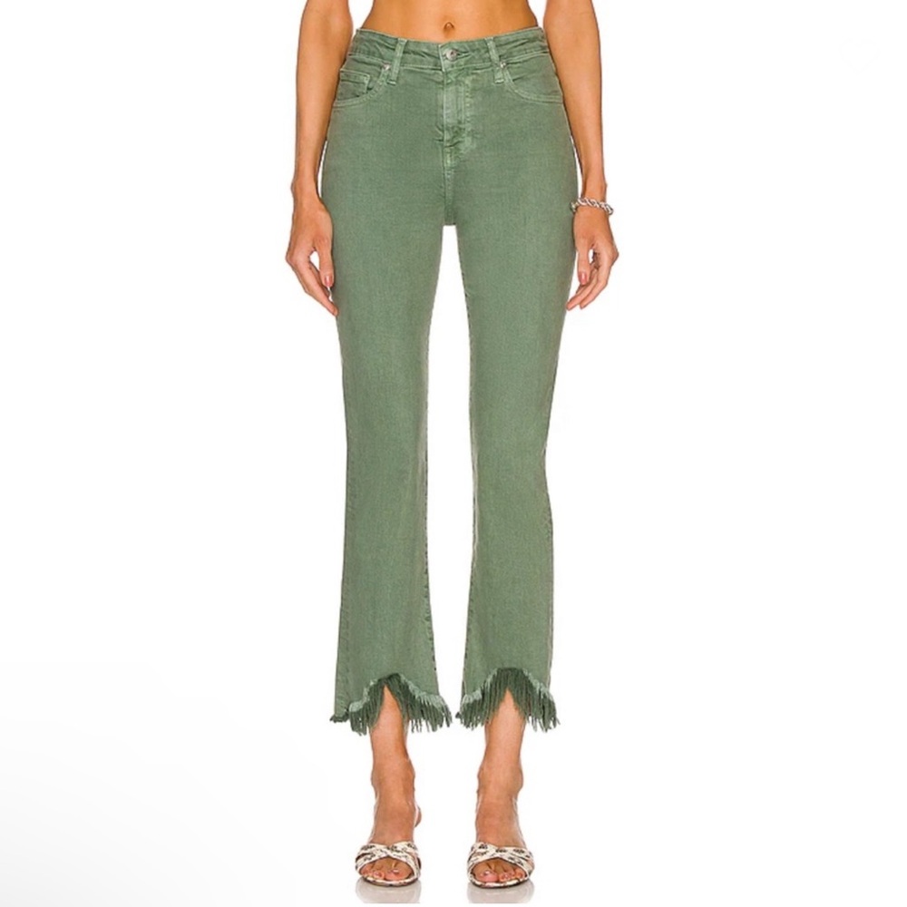Johnathan Simkhai River High Rise Straight Jeans in Jade. Size 25